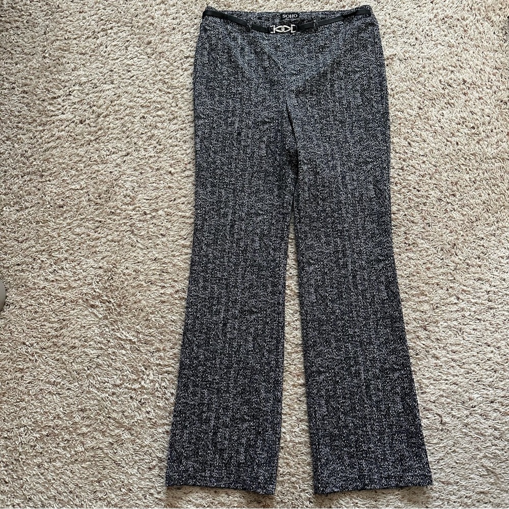 SoHo Women’s Mid Rise Pull On Stretch Jacquard Pants Size Medium corporatechic